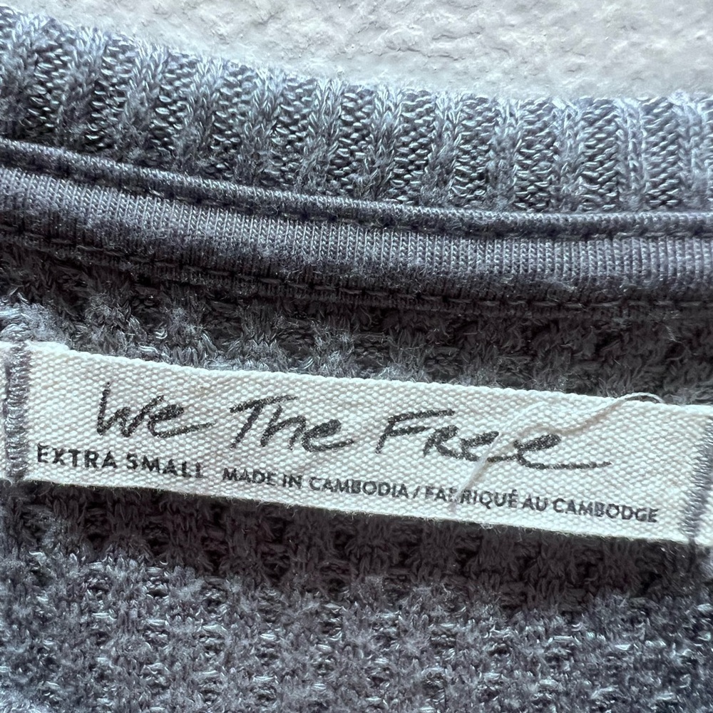 We The Free Gray Waffle Knit Top - Picture 3 of 4
